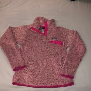 Patagonia Pink Button-Up Sweatshirt